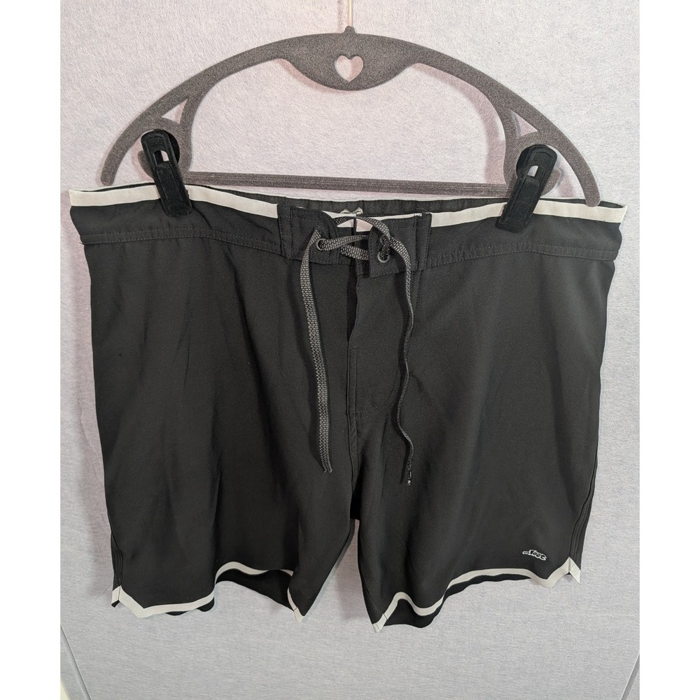 Lost Men's Hydra Board Shorts Black/White Trim Drawstring Solid Size 36‎